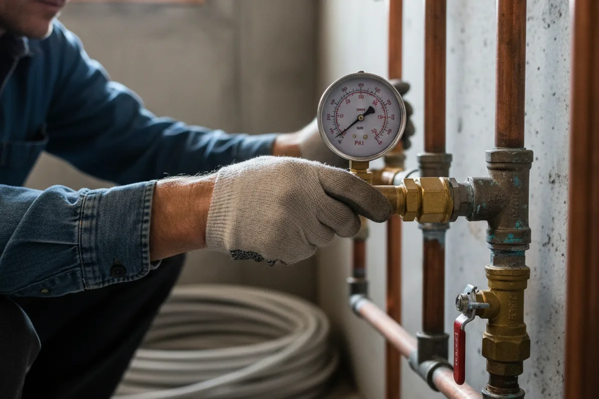 Pressure testing a repaired line during Water Line Repair in Sun City Center